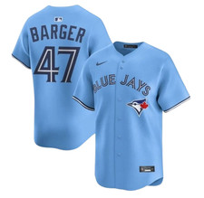 Men's Addison #47 Barger All Stitched Jersey Light Blue