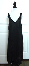 Vtg-70/80s SEARS Women's Black Silky Lace Nylon Nightgown Size-40