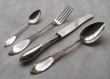 *RAR* Solides 4-tlg Tafelbesteck Jugendstil Kreuzband 800er Silber Koch&Bergfeld
