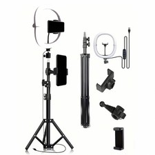 10-Inch Foldable Ring Light Kit with Tripod Stand and USB Power