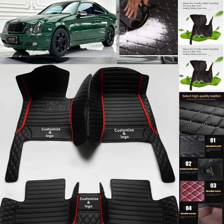 For Mercedes Benz CLK Car Floor Mats Custom Waterproof Luxury Carpets Auto Liner - Изображение 4 из 4