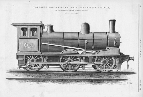 NER North Eastern Railway Compound Goods Engine Antique Print 1887