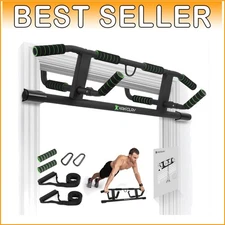 Heavy Duty 440lb Pull Up Bar with Adjustable Fit & Durable Silicone Protectors
