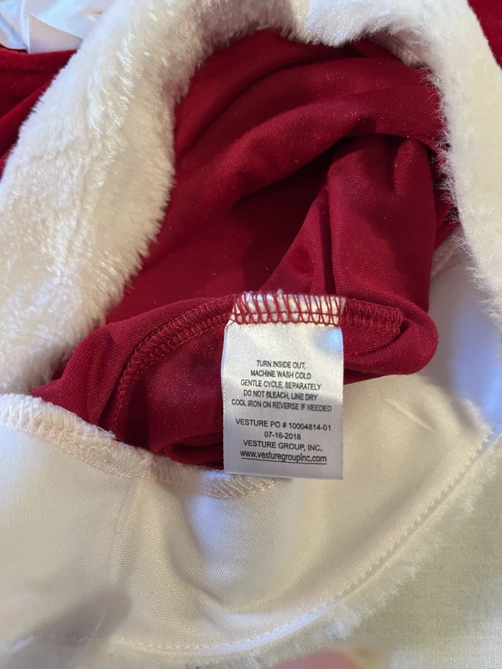 Vestido de Navidad de terciopelo rojo rosa y violeta, talla 2T, ligero fluido usado Z5 Foto 4 de 4