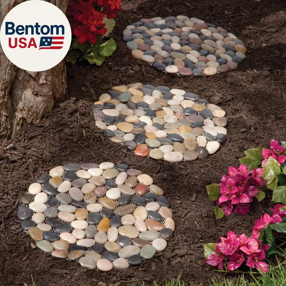 - Stepping Stones Outdoor Walkway - 12" River Rock Landscaping Decorative Steppi