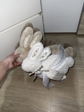 Cupcakes & Cashmere Set of 3 Faux Fur Bunny Pillows Easter Spring Decor NWT