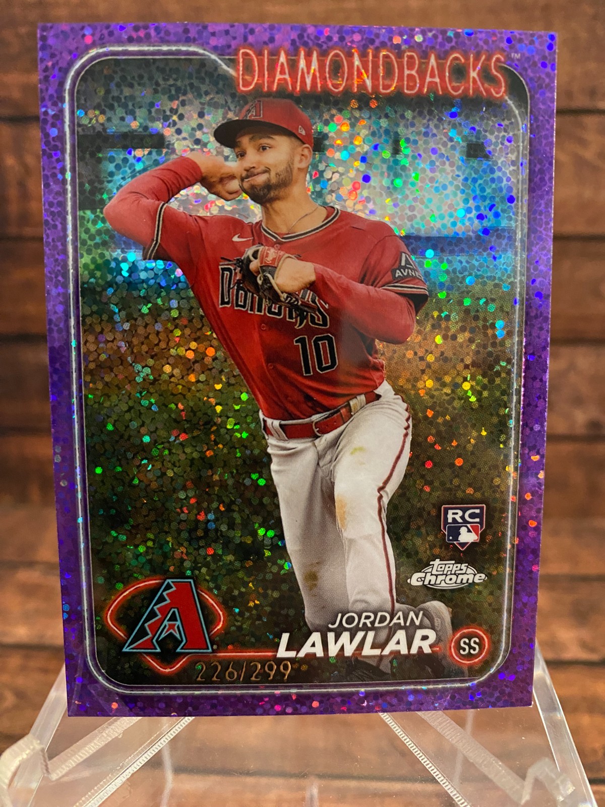 2024 Topps Chrome #229 Jordan Lawlar Purple Speckle Refractors #/299