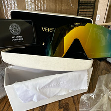 Versace Shield Sunglasses Black Plastic Frame...