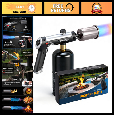 High-Performance Propane Torch Gun - One-Tap Max Power, Adjustable Flame 3,272°F
