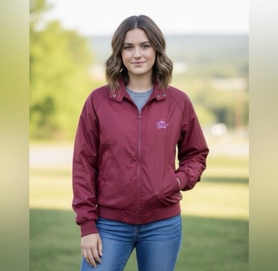 Vintage Duckster ''The Cliffs at Glassy'' Windbreaker Jacket Cranberry Red Pink