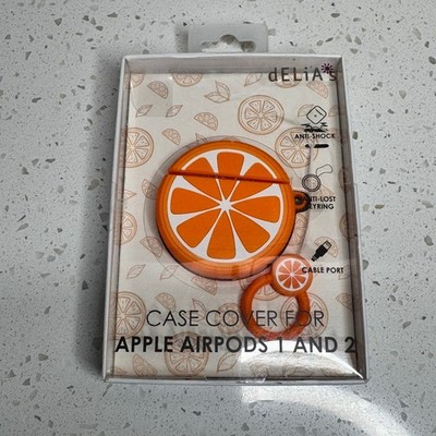 NIB dELiA*s Orange Fruit Slice AirPods Case Cover for Gen 1 & 2 DE-ACSI-ORG