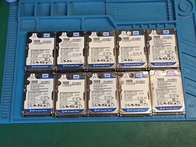 LOT 10 Western Digital Scorpio Blue 160GB 5400RPM 2.5'' SATA 3.0Gb/s Hard Drives