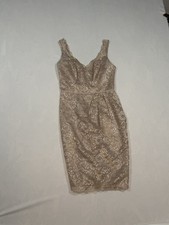 David’s Bridal Champagne Lace Cocktail Dress Size 2 Wedding Guest Bridesmaid Etc