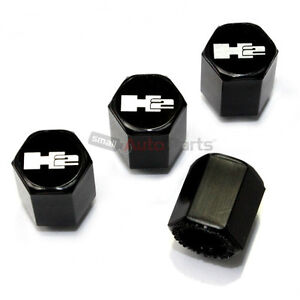 Hummer H2 Logo Black Tire Stem Valve Caps Hummer H2 Logo Black Tire Stem Valve Caps
