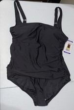ANN COLE Black ONE PIECE Swimwear SWIMSUIT ACSO600 UPF50 Women's XXL