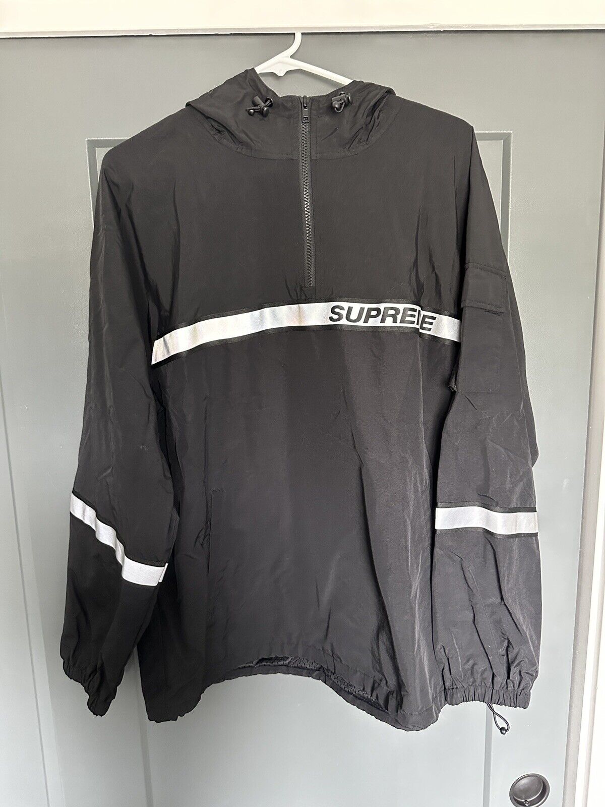 Supreme Reflective Taping Hooded Pullover L