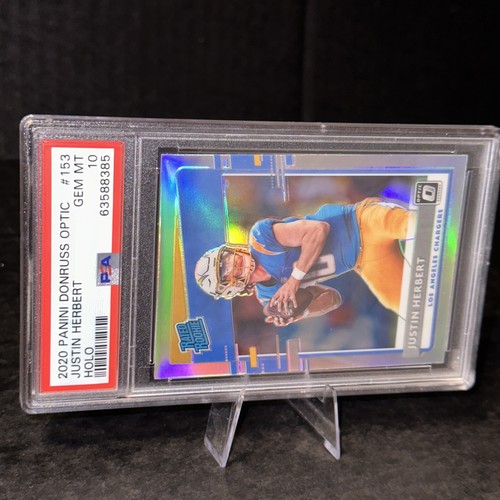JUSTIN HERBERT 2020 DONRUSS OPTIC #153 HOLO SILVER PRIZM ROOKIE RC PSA 10 GEM MT - Bild 8 von 8