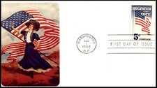 1249-27 Register & Vote FDC, Quadracolor cachet, SF, UA, Clean Cover.