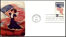1249-27 Register & Vote FDC, Quadracolor cachet, SF, UA, Clean Cover.