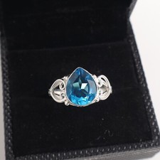 Blue Topaz Gemstone 925 Sterling Silver Ring Handmade Jewelry Ring Gift For