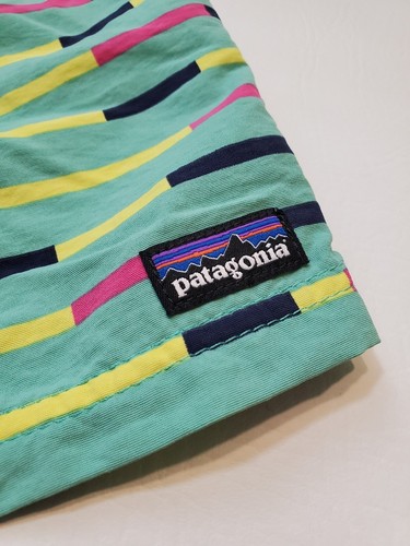 Patagonia Girl’s Baggies Shorts Size Large (12) Teal Sea Green Pink - Picture 4 of 9