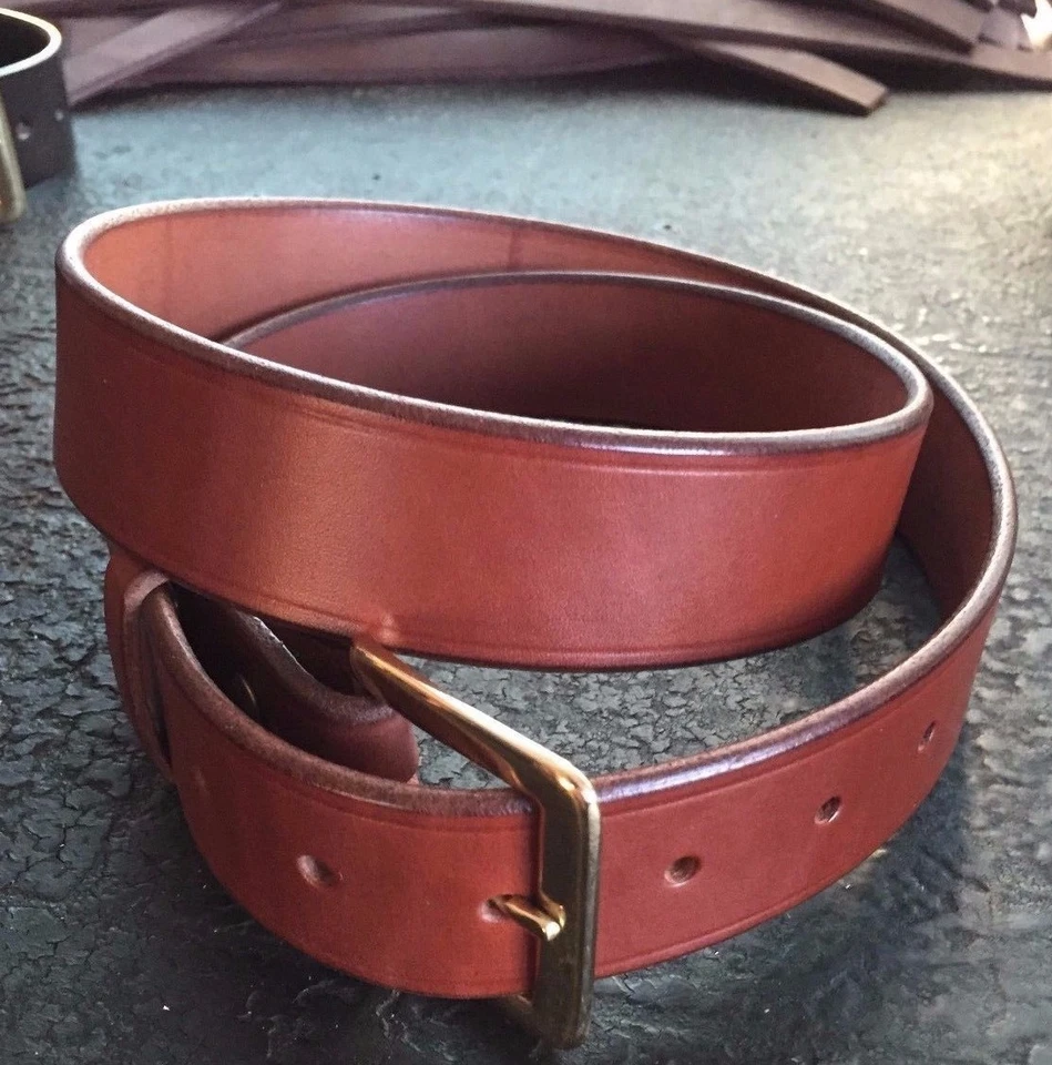 1 1/2" HEAVY REAL LEATHER WORK GUN CCW HOLSTER DRESS BELT-AMISH HANDMADE-1.5 - Image 3 of 4