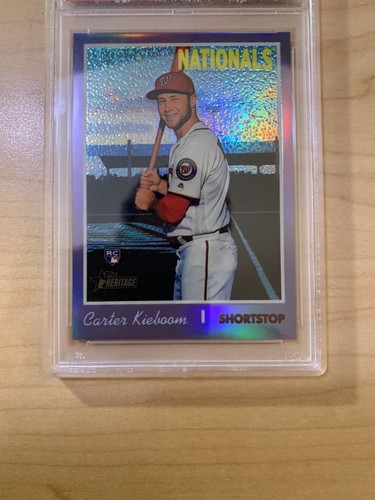 2019 Topps Heritage Carter Kieboom Chrome Purple Refractor PSA 10 #523 RC LowPop - Bild 2 von 6