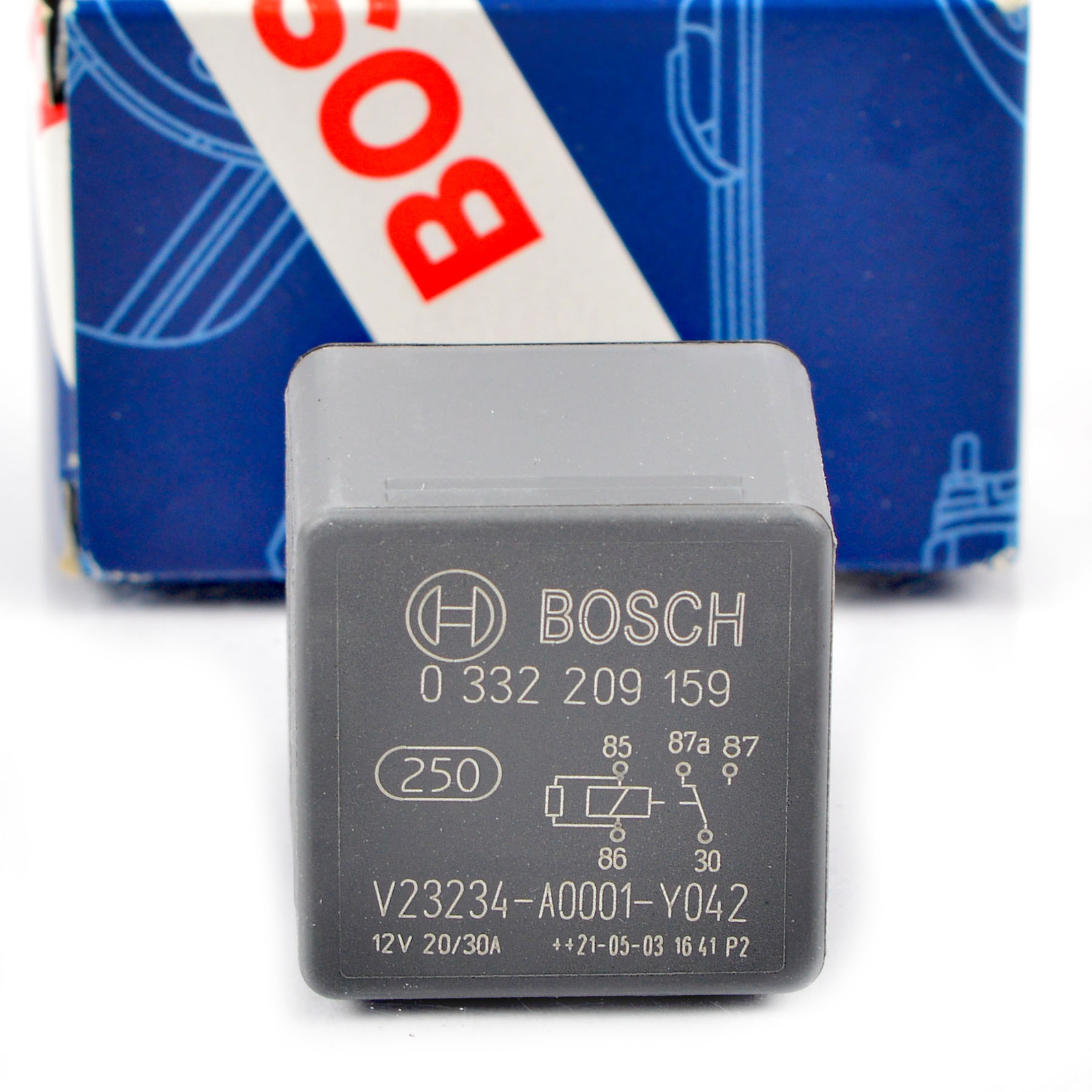 2x BOSCH 0332209159 Universal Relais Arbeitsstrom 12V 30A für OE NR ...