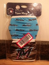 2 Pack Official MLB Florida Marlins Kids Youth Washable Clutch Face Mask