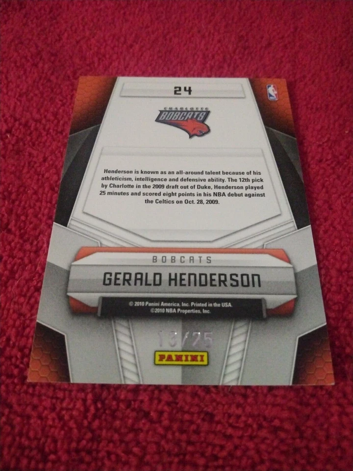 2009-10 Certified Potential Materials Prime 13/25 Gerald Henderson #24 Rookie RC - Image 2 of 2