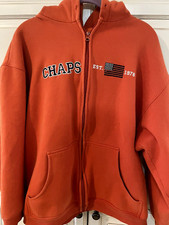 Chaps Ralph Lauren Hoodie Sweatshirt Men Large Embroidered Logo Full Zip