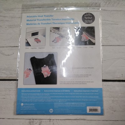 Silhouette Printable Heat Transfer Sheets For Dark Colored Fabrics 5 Sheets  | eBay