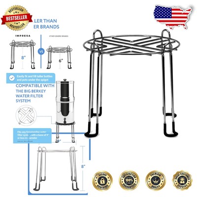 Polished Stainless Steel Water Filter Stand   Fits Berkey Water Filter Systems
