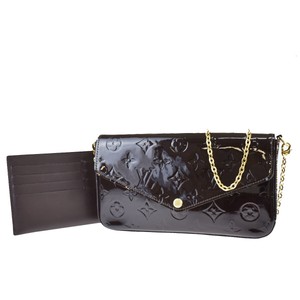 louis vuitton vernis pochette felicie chain wallet amarante