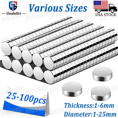 N35 Super Strong Round Disc Magnets Rare-Earth Neodymium Magnet Various Sizes