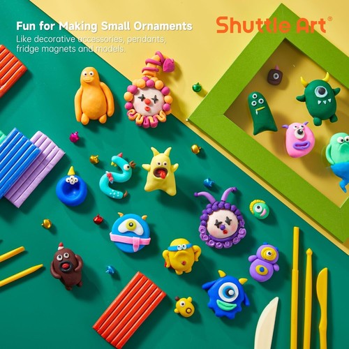 Polymer Clay, 50 Colours Oven Bake Modeling Clay, Creative Clay Kit with 19 Clay - Picture 5 of 9