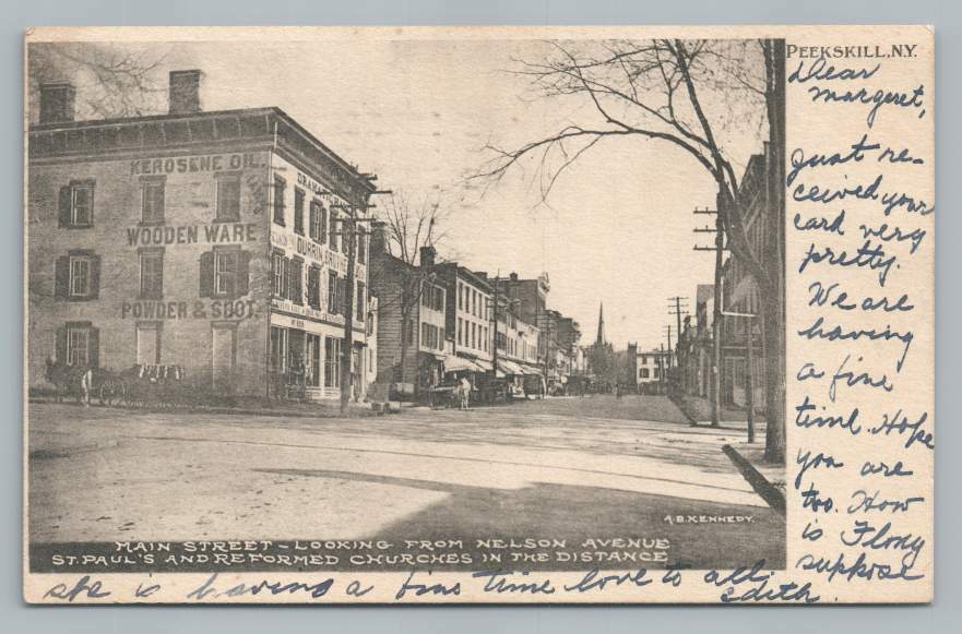 Main Street & Nelson Ave PEEKSKILL NY Antique Westchester Albertype UDB