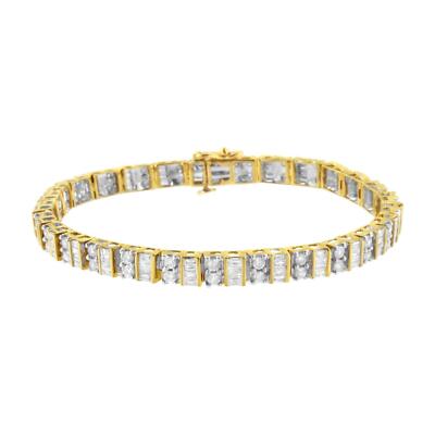 10K Gelbgold 4,0 cttw abwechselnder Baguette & Rundschliff Diamant