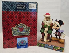 Jim Shore Disney Checking It Twice Mickey & Santa Figurine. Jim Shore Mickey