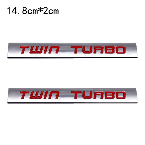 TWIN TURBO Matte Red Metal Decal Sticker Badge Emblem Motors Diesel 3D Racing - Bild 10 von 13