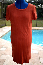 FOREVER 21 Women's MEDIUM Short Sleeve Ribbed Russet Brown DRESS