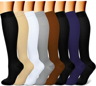 3 medias de compresión para varices 15-20 punta de compresion abierta calcetines