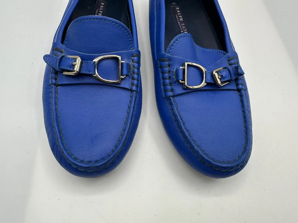 Zapatos Mocasines de Conducción Ralph Lauren Colección Etiqueta Púrpura Cuero Talla 36.5/6.5 Foto 2 de 4