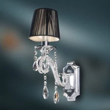 Crystal Wall Lamp - K9 Crystal Chandelier Wall Sconce - Polished Chrome Finish