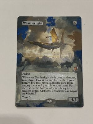 Weatherlight Dominaria *Hand Painted Extended  Borderless Altered Art* MTG Magic