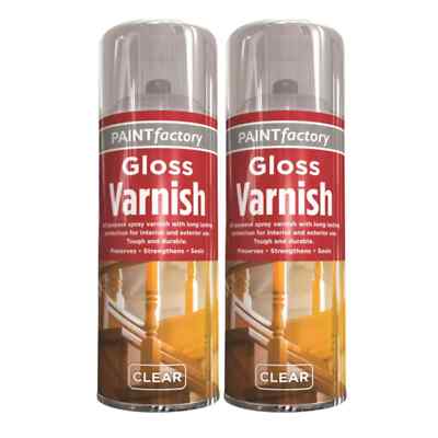 2x Klar Glanz Lack Spray Allzweck Außen Innen Aerosol Holz 400ml