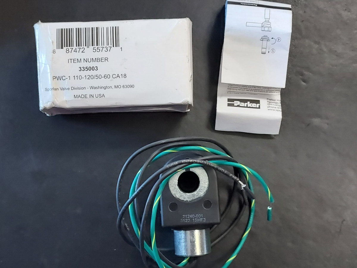 Parker Sporlan 335003 Solenoid Coil PWC-1 110-120/50-60 CA18, NEW