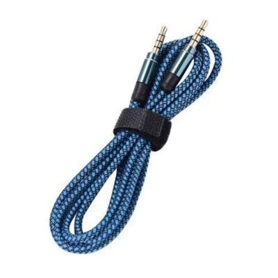 Blue 10ft Long AUX Cable Jack Gold-Plated Plug Audio Wire Cord for iPod Phone