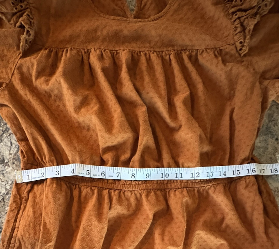 UNIVERSAL THREAD ORANGE BROWN RUFFLE LONG SLEEVE … - image 5