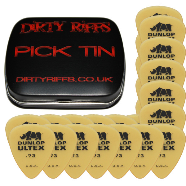 24 x Dunlop Ultex Standard Guitar Picks / Plectrums - 0.73mm In A Handy Pick Tin